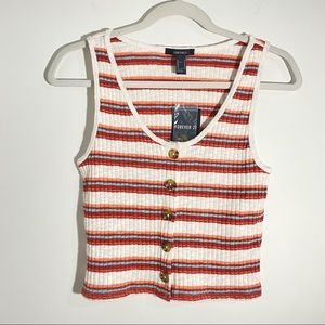 Forever 21 striped knit cropped tank top